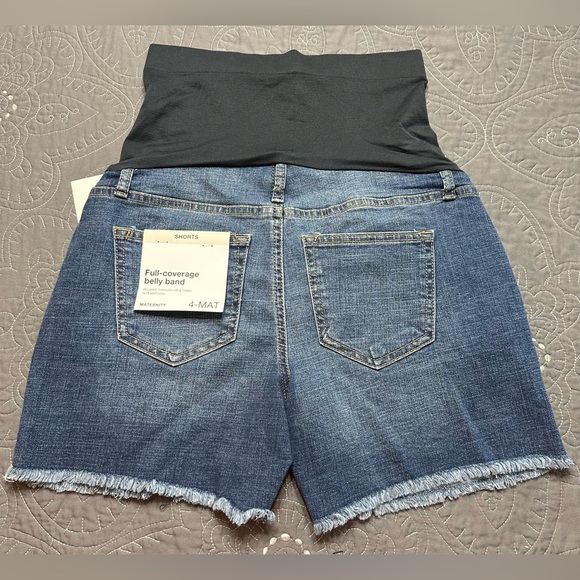 Sonoma Maternity Distressed Front Denim Shorts NWT Various Sizes - Picture 4 of 5